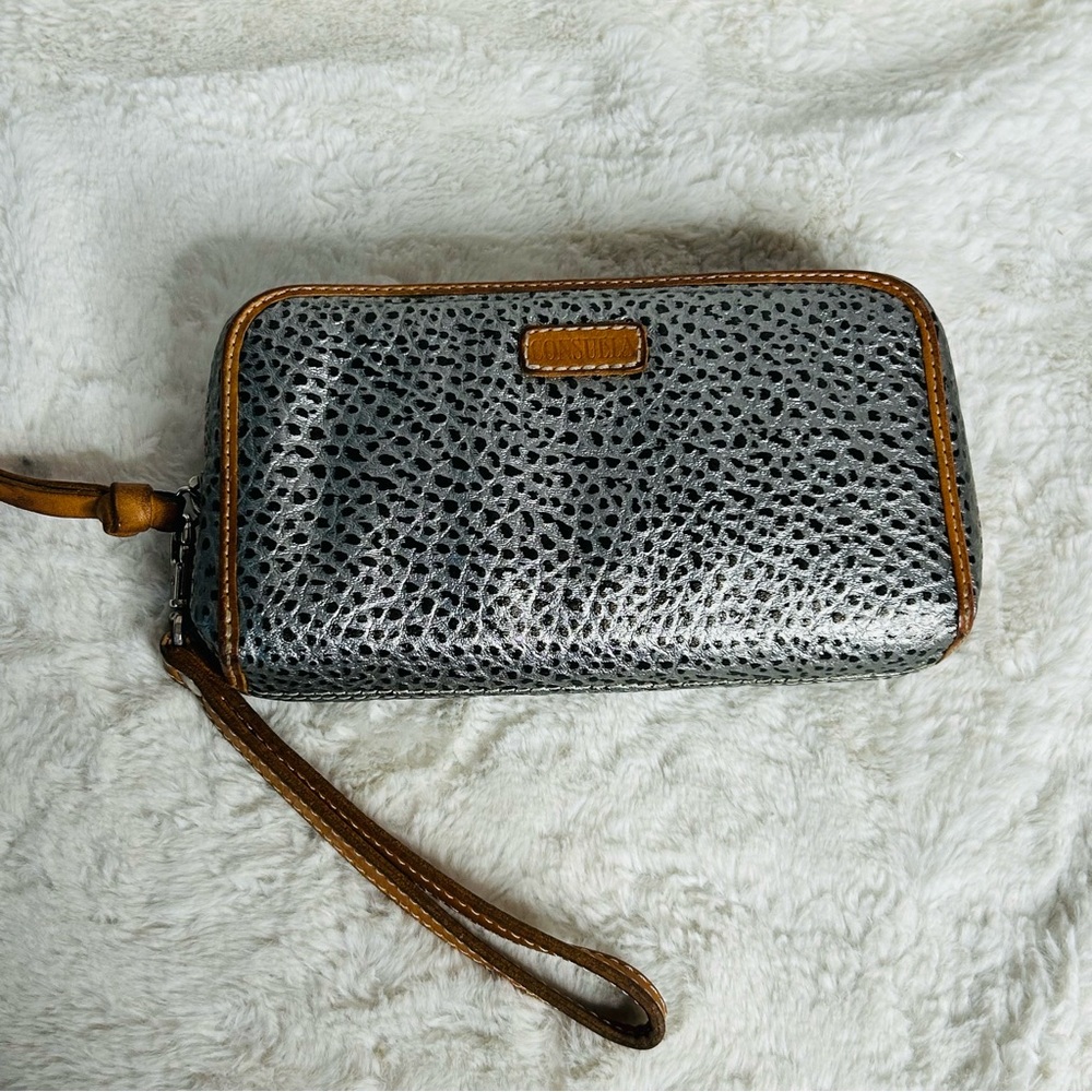 Consuela Silver and Brown Wallet
